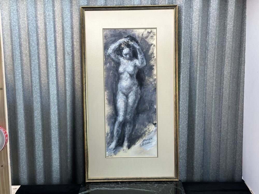 Stevan Kissel (American, B. 1932) Female Nude Oil Acrylic On Paper Original